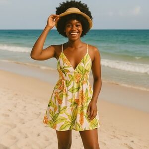 Band of the Free Printed Hook Front Mini Dress - Large - NWT